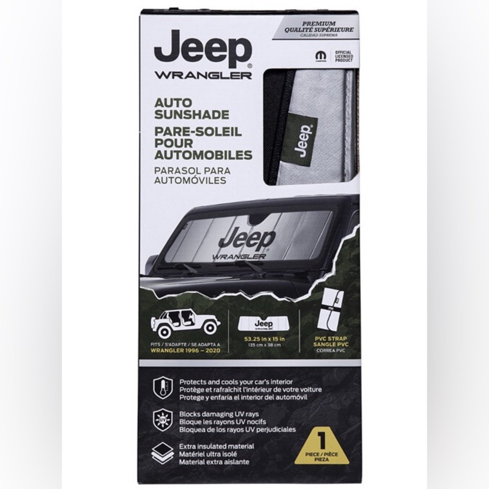 Jeep Wrangler Auto Sunshade – Premium UV Blocker | Fits Wrangler 1996–2020